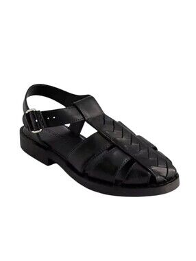 Bernardo Pippa Fisherman Women's Black Leather Sandals Sz 10